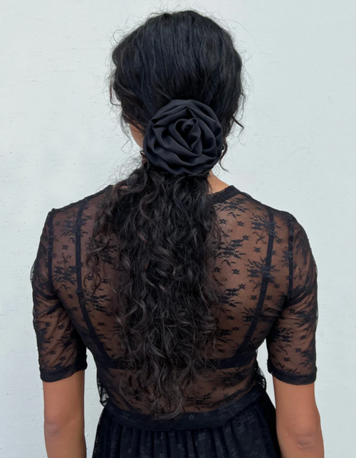 Libra Rosette Scrunchie in Black