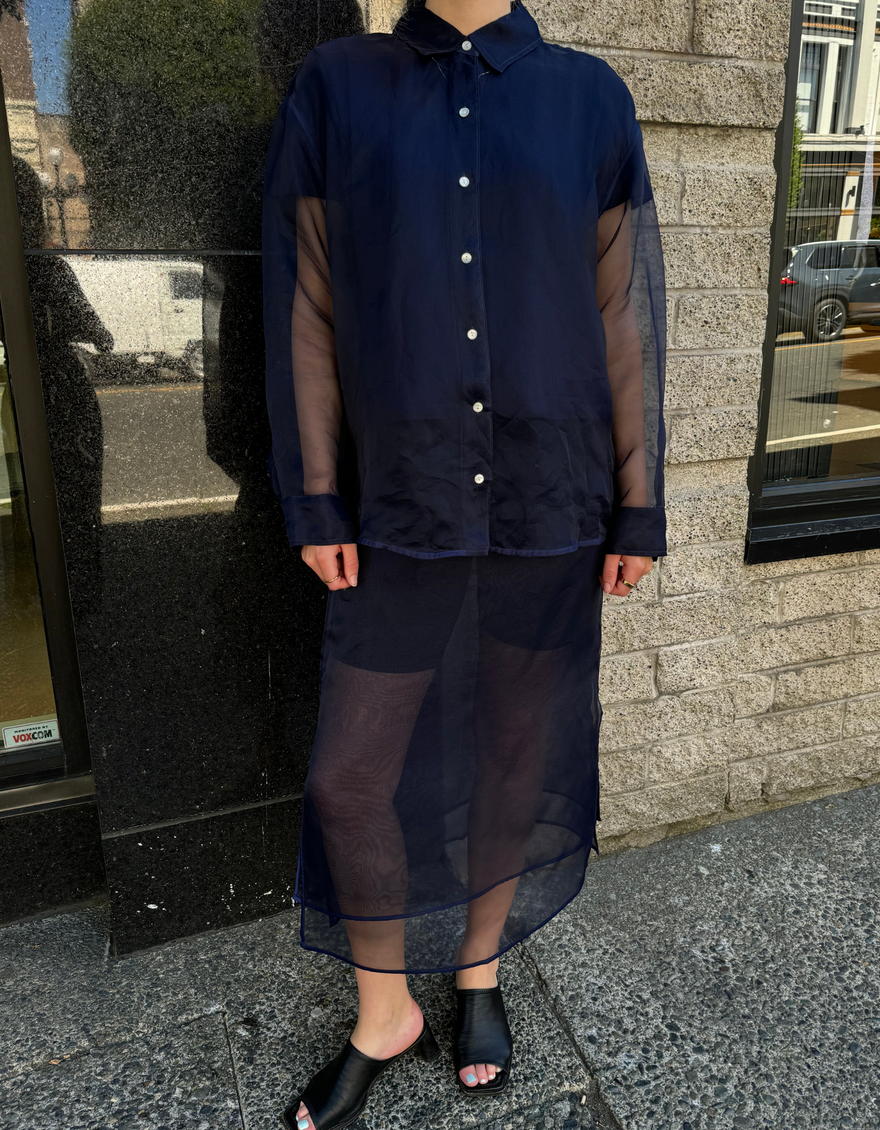 The Organza Shirt in Navy