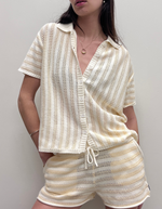 Claudia Knit Shirt in White/Sand