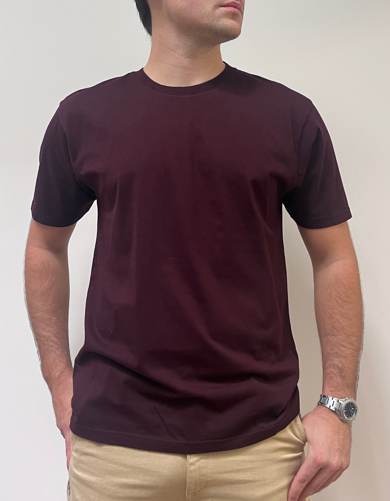 Classic Organic Tee in Oxblood Red