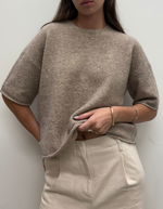 Selana Knit O-Neck in Camel Melange