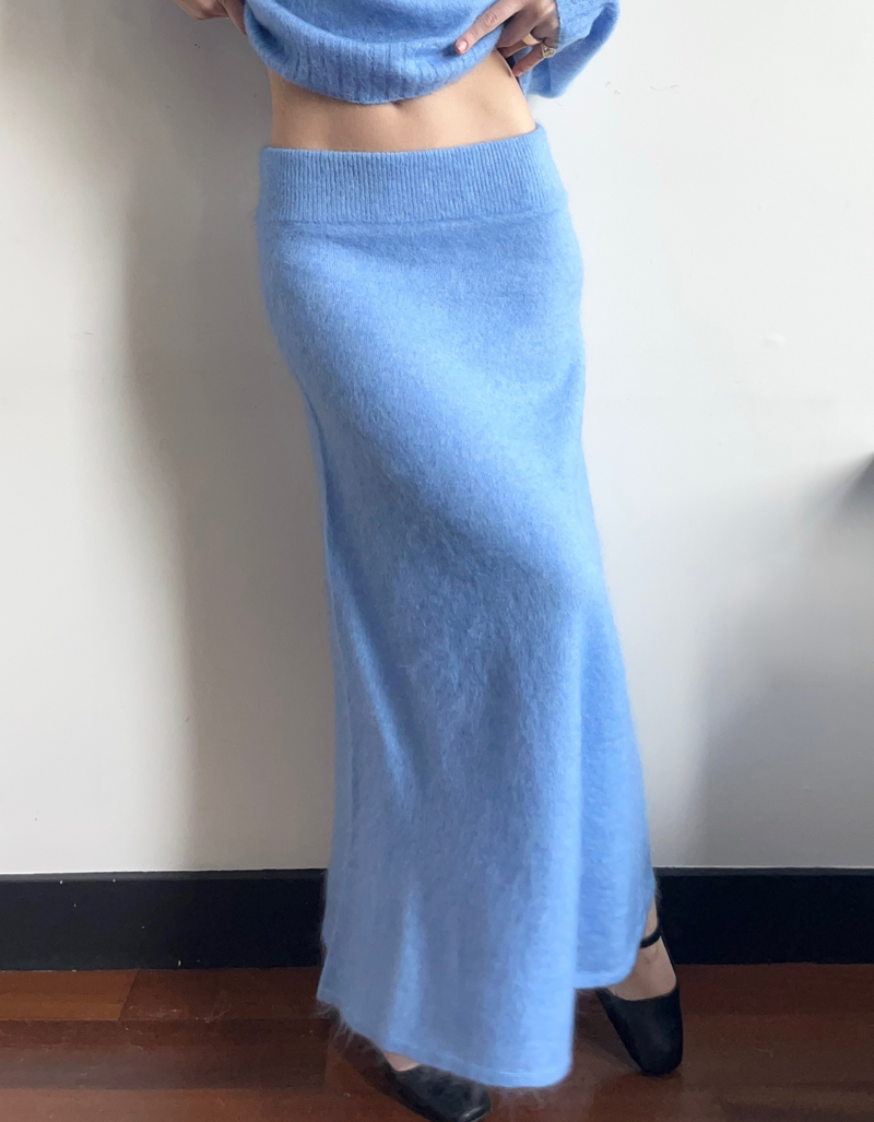 Ina Knit Skirt in Vista Blue