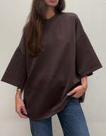 Norah Oversized Tee in Seal Brown