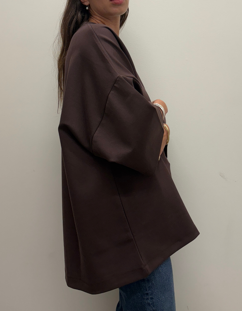 Norah Oversized Tee in Seal Brown