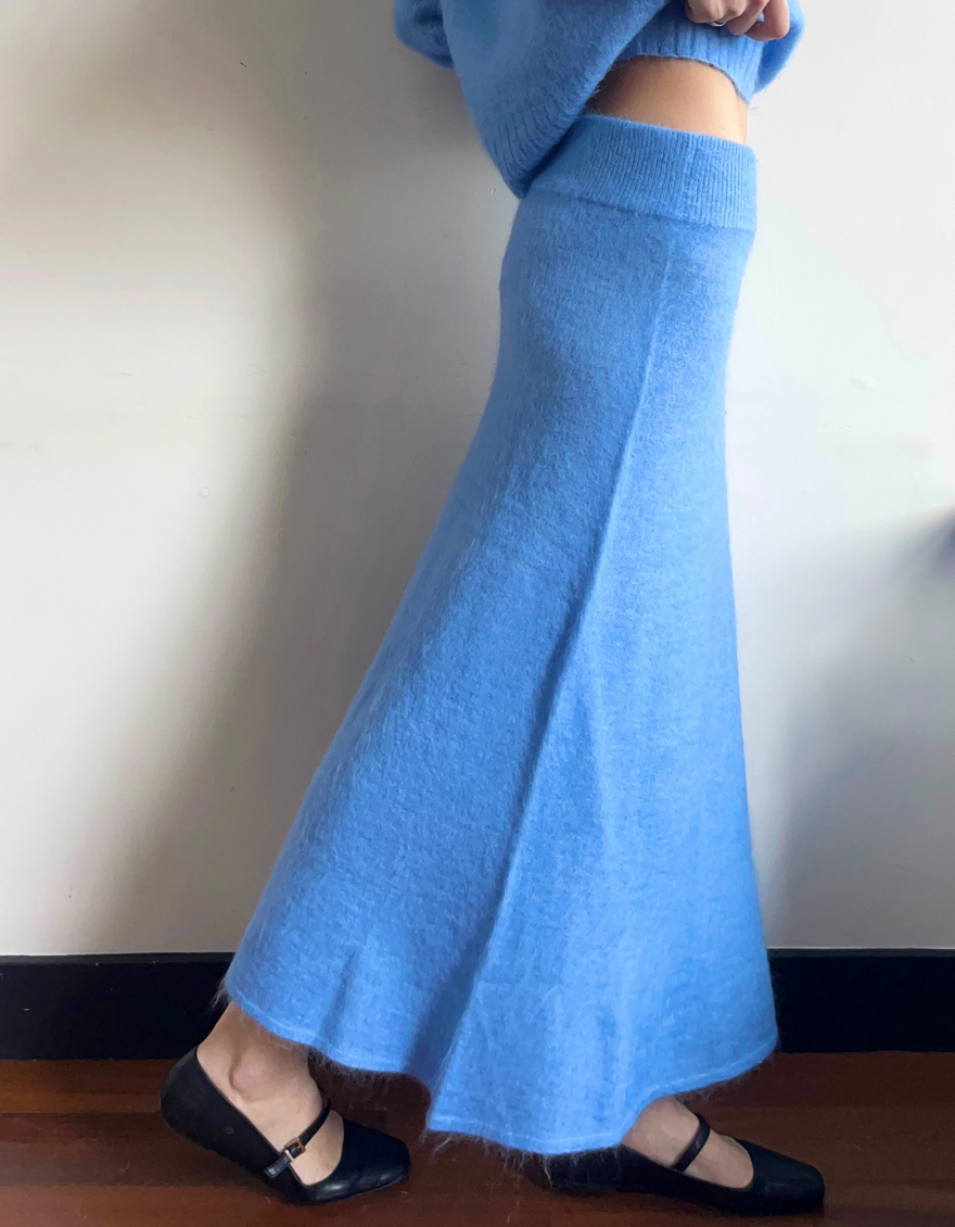 Ina Knit Skirt in Vista Blue