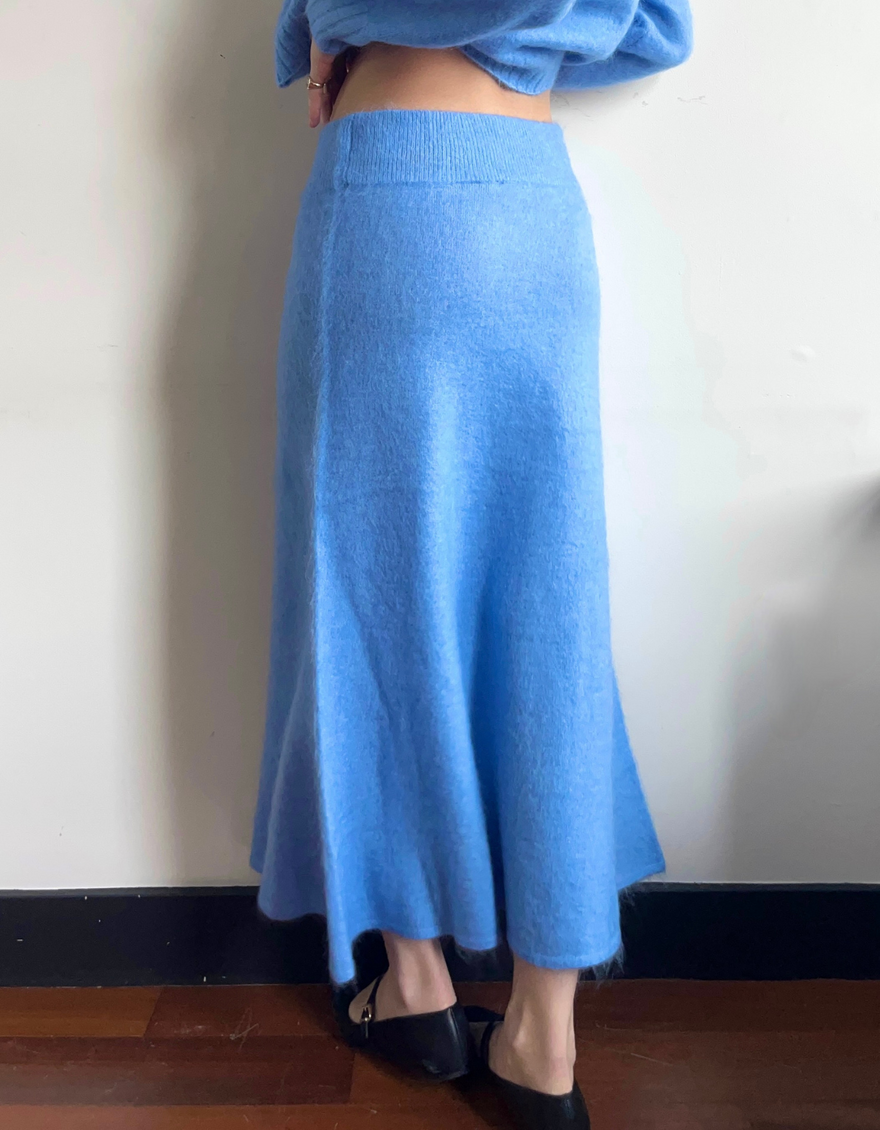 Ina Knit Skirt in Vista Blue