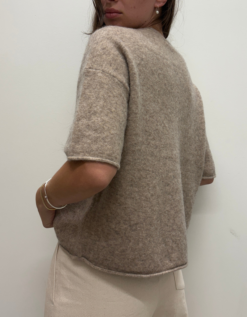 Selana Knit O-Neck in Camel Melange