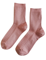 Her Socks in Desert Rose