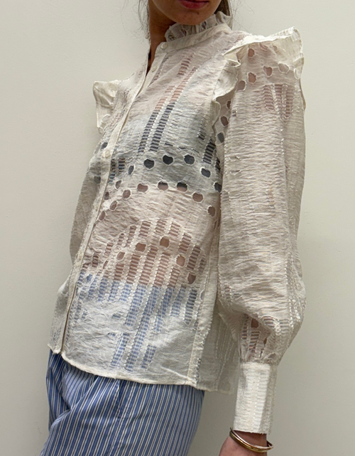 Nete Frill Shirt in Coconut Milk