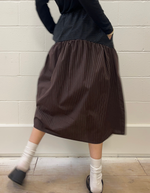 Field Skirt in Java/Black Pencil Stripe