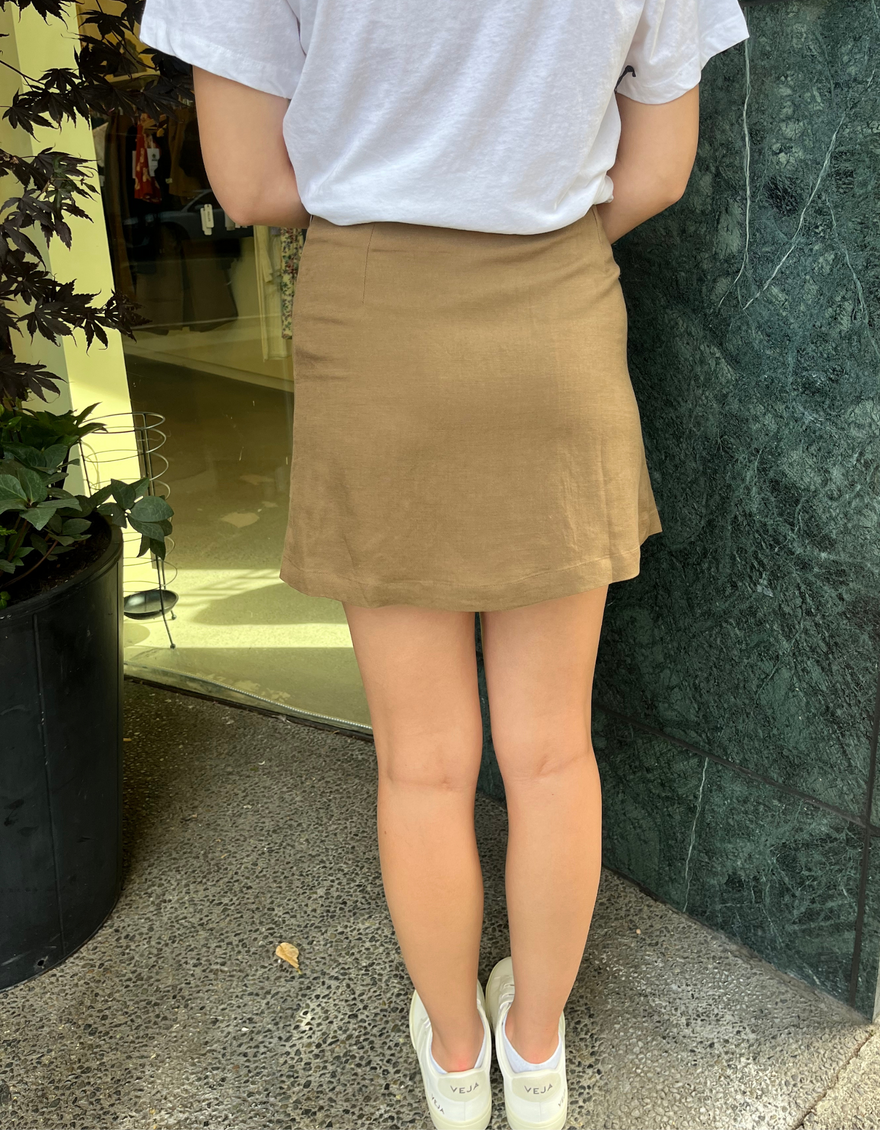 City Linen Skirt in Tobacco