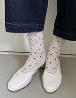 Sneaker Socks in Polka Dot Oatmeal