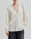 Bardi V-Neck Blouse in Brazilian Sand