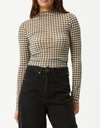 Gambet Sheer Long Sleeve Top in Black/Sand