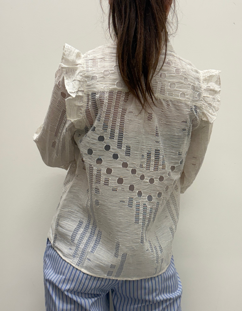 Nete Frill Shirt in Coconut Milk