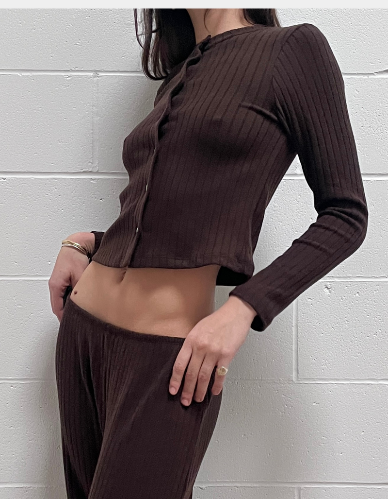 The Sweater Rib Cardigan in Espresso