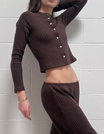 The Sweater Rib Cardigan in Espresso