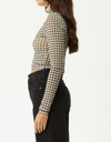 Gambet Sheer Long Sleeve Top in Black/Sand