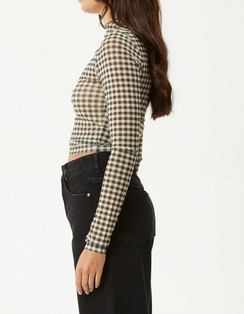 Gambet Sheer Long Sleeve Top in Black/Sand