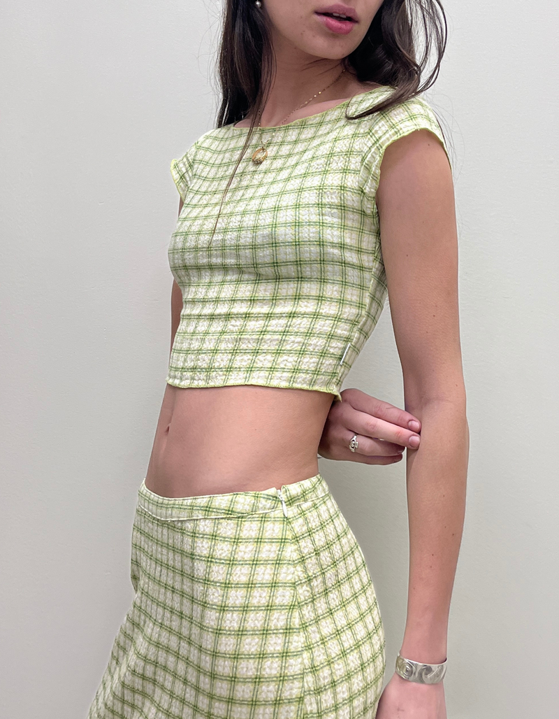 Darcy Top in Lemongrass Check