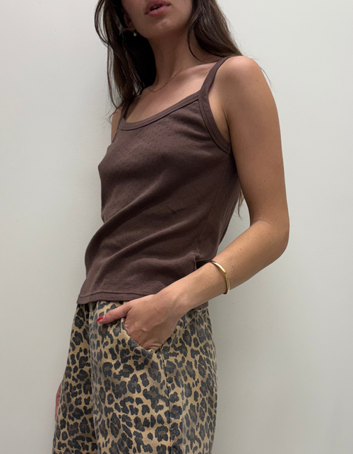 Pointelle Eve Cami in Chocolate