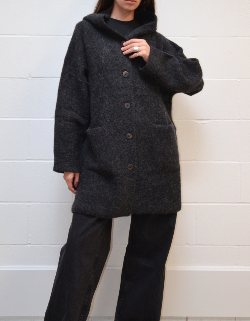 Nook Alpaca Coat in Basalt