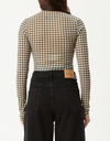 Gambet Sheer Long Sleeve Top in Black/Sand