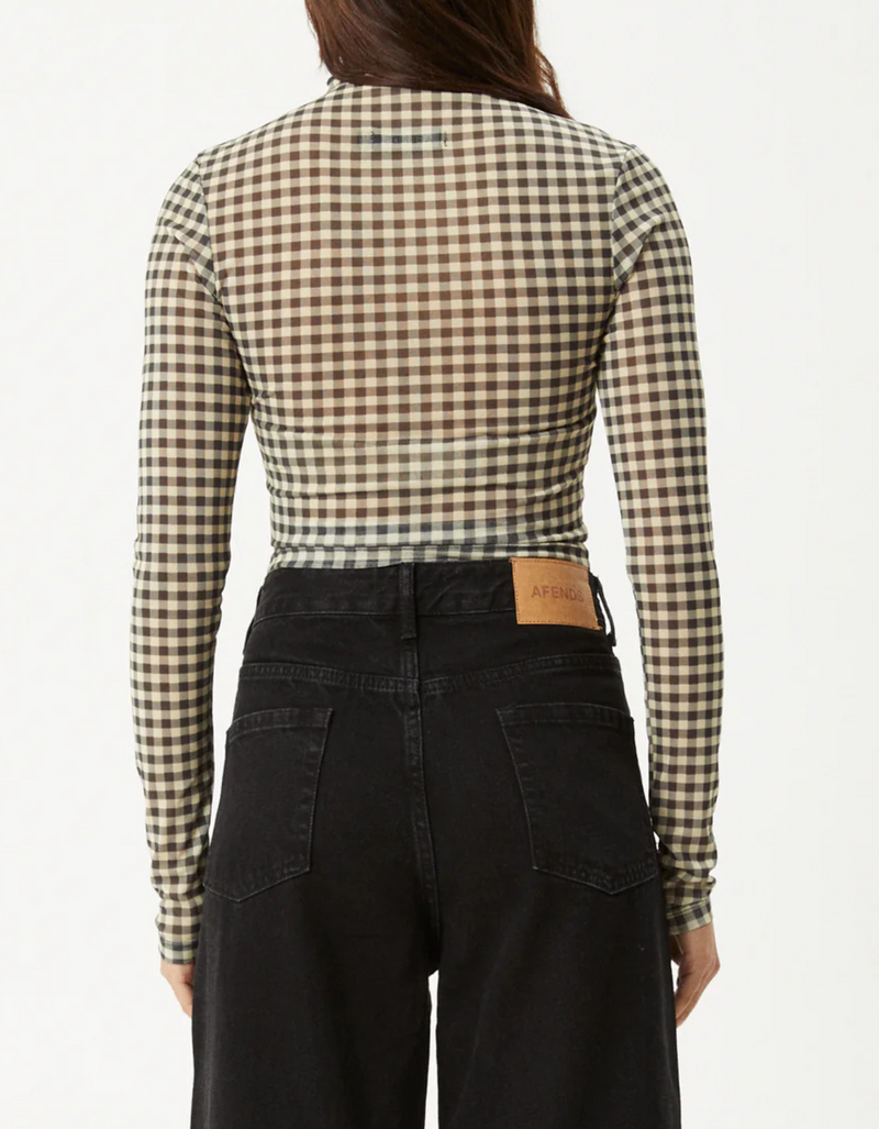 Gambet Sheer Long Sleeve Top in Black/Sand