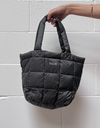 Basic Shirring Down Small Tote Bag in Dark Charcoal