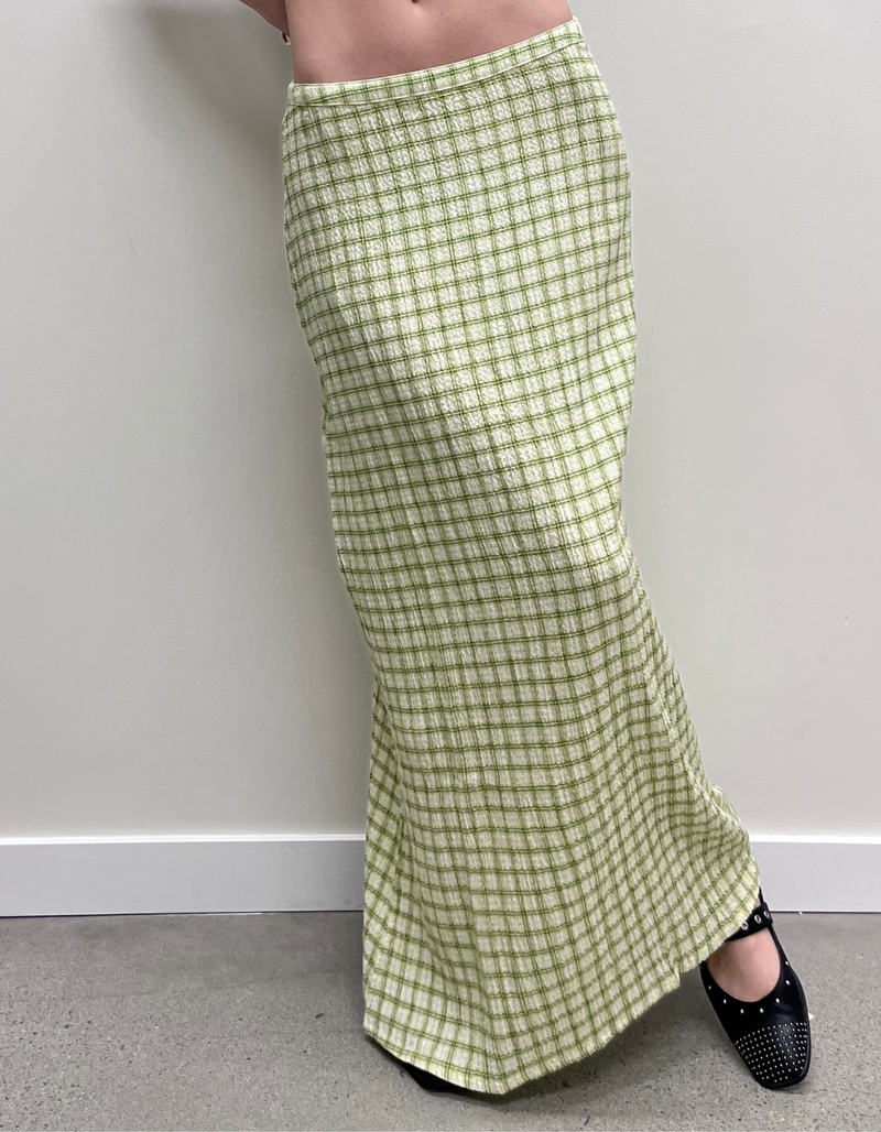 Darcy Maxi Skirt in Lemongrass Check