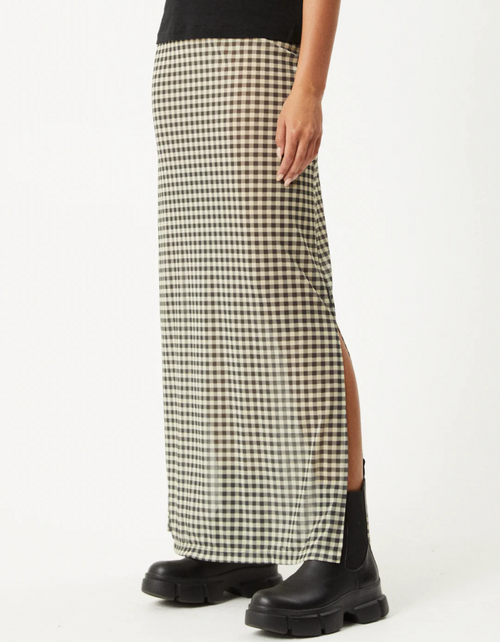 Gambet Sheer Maxi Skirt in Black/Sand