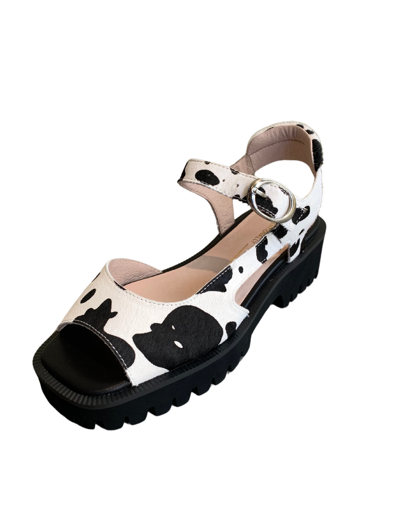 Early Bird Mary Jane Sandal in Black Moo