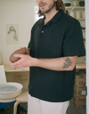 French Linen Camp Shirt in Black