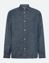 Douglas Linen Denim Shirt in Sky Captain