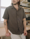 French Linen Camp Shirt in Chestnut