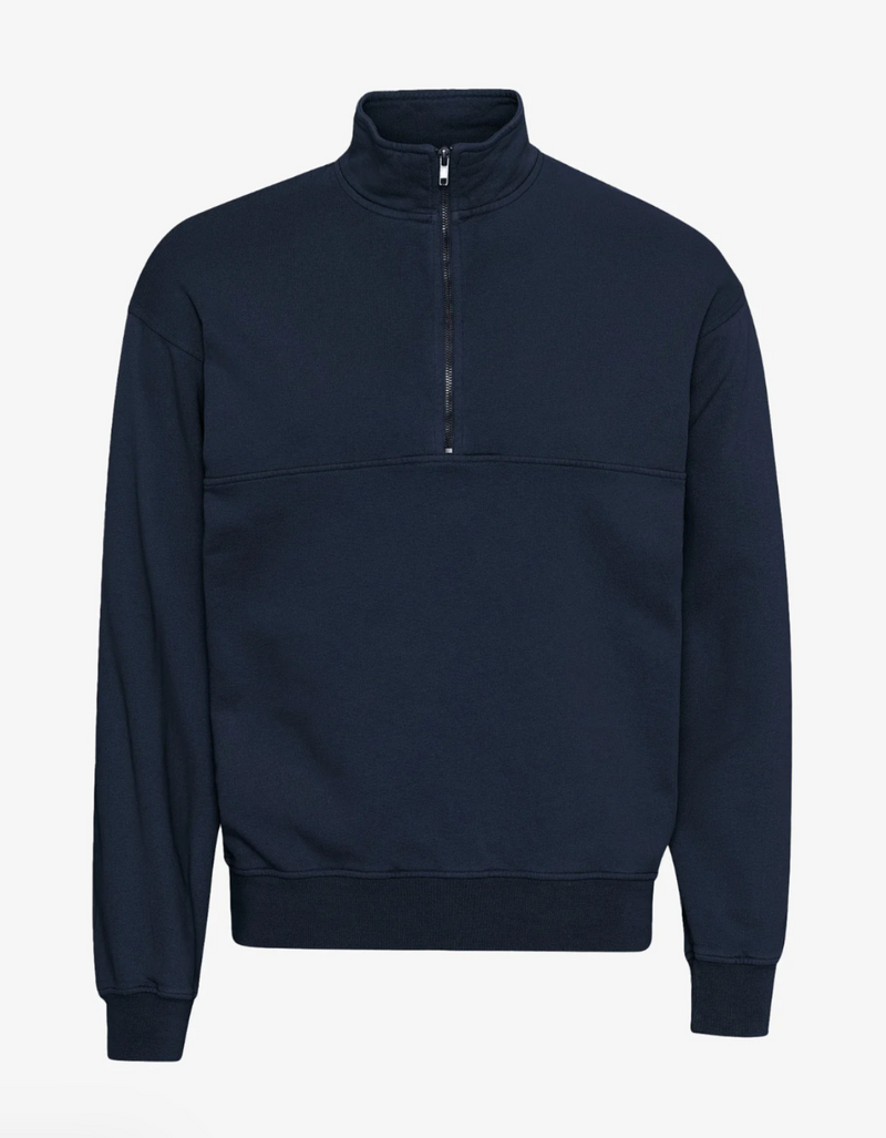 Organic Quarter Zip in Navy Blue