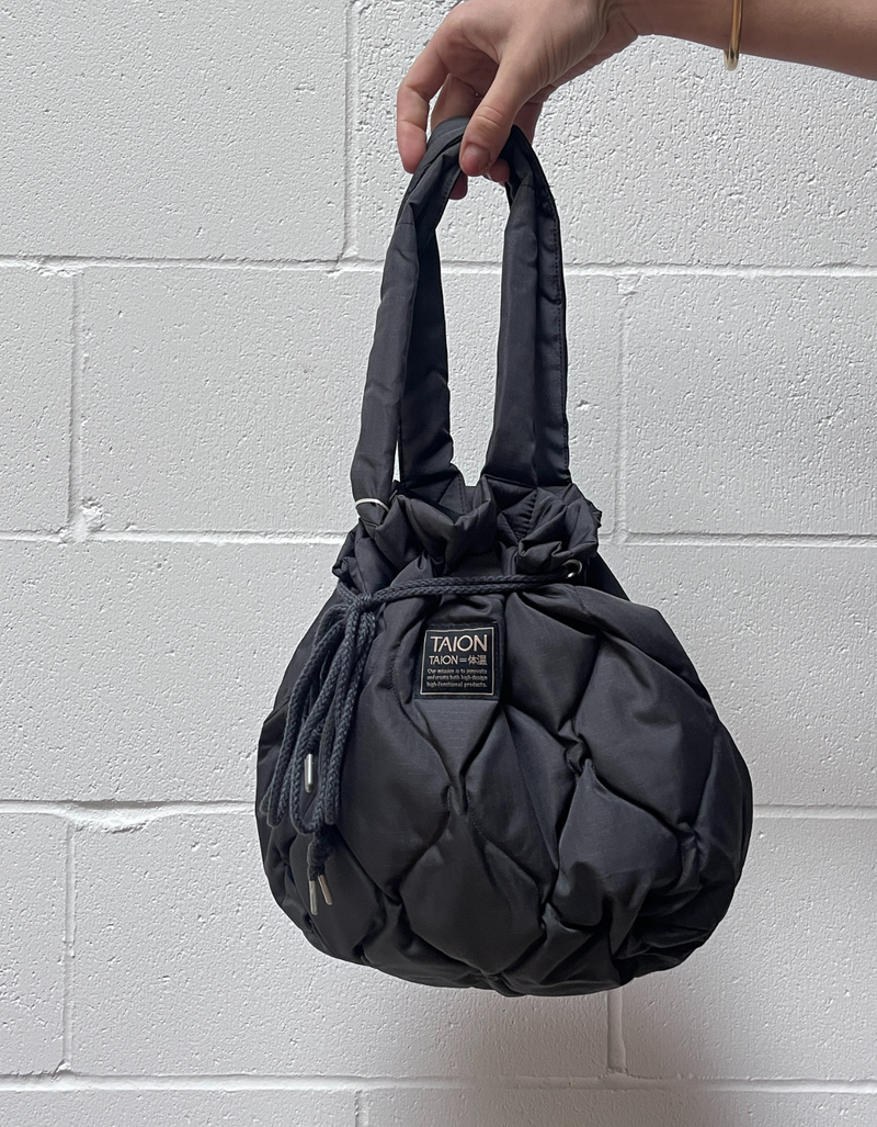 Military Down Medium Tote Bag in Charcoal