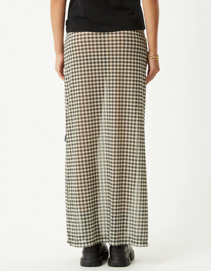 Gambet Sheer Maxi Skirt in Black/Sand