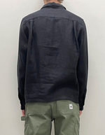French Linen Chore Shirt in Black