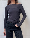 Mirage Long Sleeve Top in Black