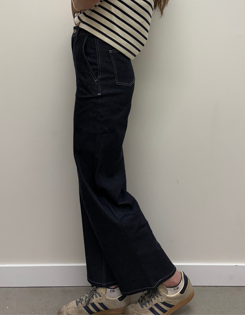 Maudie in Slub Nep Stretch Indigo