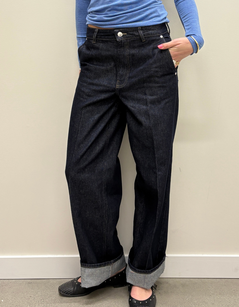 Columbus New Denim Trousers in Dark Blue Denim