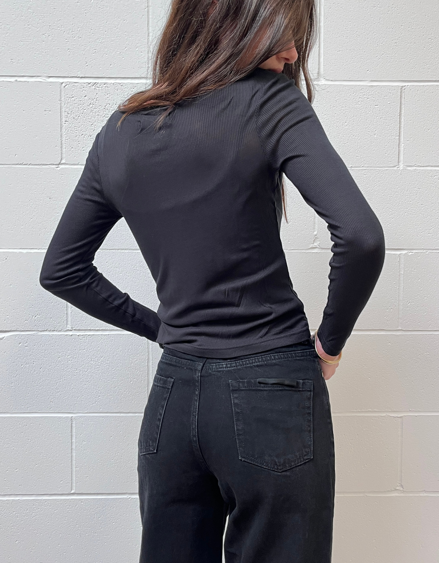 Mirage Long Sleeve Top in Black