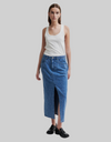 Angola Denim Skirt in Blue Denim