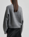 Brook Knit Drop Shoulder O-Neck in Charcoal Grey