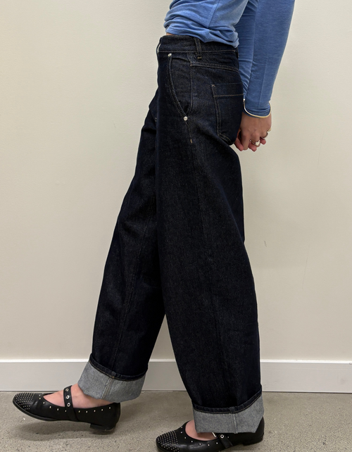 Columbus New Denim Trousers in Dark Blue Denim
