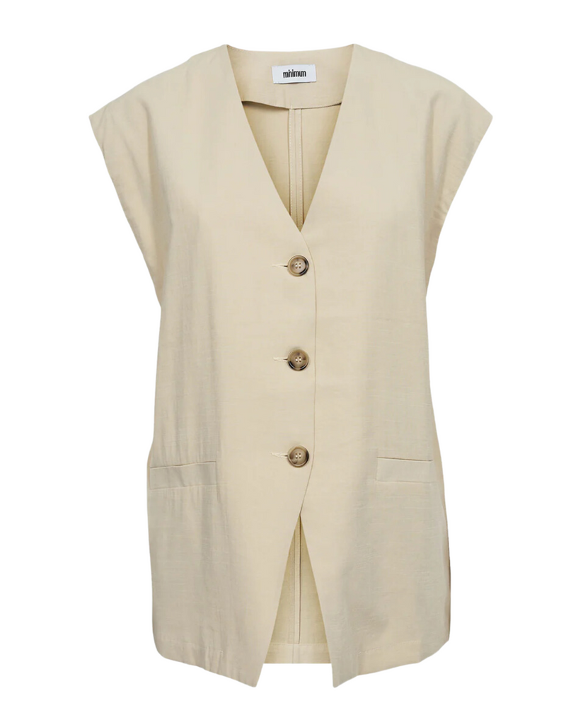 Freas Vest in Brown Rice