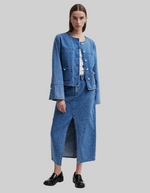 Angola Denim Skirt in Blue Denim