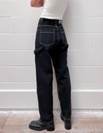 Faye Worker Jean in Black Used Contrast