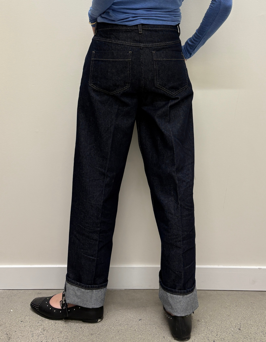 Columbus New Denim Trousers in Dark Blue Denim